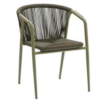 Stoel | Rotan/Aluminium | Groen | In-/Outdoor | Stapelbaar |, Verzenden, Nieuw in verpakking