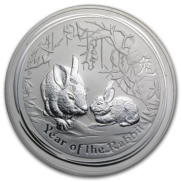 Lunar II - Year of the Rabbit - 1 kg 2011 (47.209 oplage), Verzenden, Losse munt, Zilver