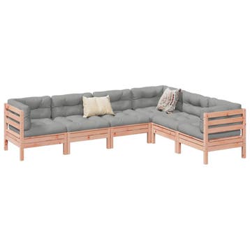 vidaXL 6-delige Loungeset met kussens massief douglas, Verzenden, Nieuw, Loungeset