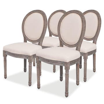 Design Stoelen Creme 4 stuks | 41% Korting, Huis en Inrichting, Overige kleuren, Ophalen of Verzenden, Zo goed als nieuw, Vier