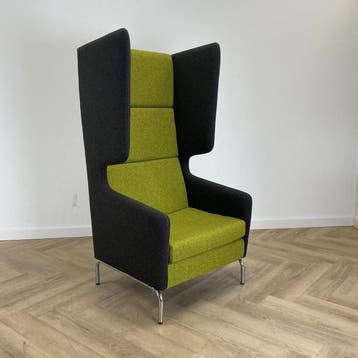 Akoestische fauteuil van DeBerenn model Versis, Antraciet -, Ophalen of Verzenden, Gebruikt, Stof, Eén