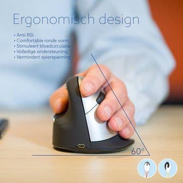 R-Go HE Break ergonomische muis verticale muis met, Computers en Software, Muizen, Ophalen of Verzenden, Nieuw, R-Go Tools