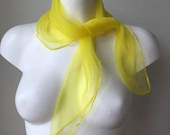 Sheer nylon Scarve Yellow, Verzenden, Nieuw
