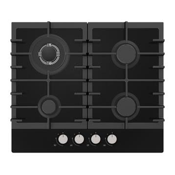 Statesman Inbouw Gaskookplaat GH160GB 60cm 4-Zones - Zwart, Ophalen of Verzenden, Nieuw