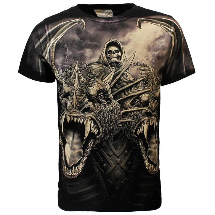 Rock Eagle Biker The Serpent Double Headed Dragon T-Shirt, Kleding | Heren, T-shirts, Verzenden
