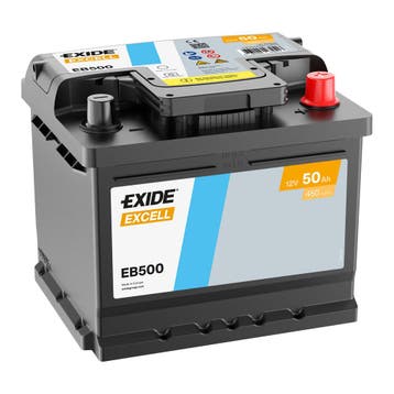 Exide Excell accu | EB500 | 12V 50Ah, Ophalen of Verzenden, Nieuw