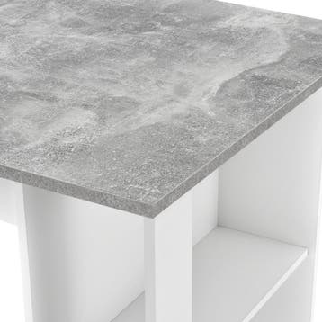Bartafel Danderyd met 3 planken 120x60x105,5 wit en betonkle, Verzenden, Nieuw