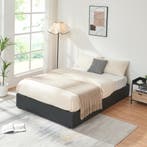 Tweepersoonsbed Nola met matras kunstleer 200x140 cm zwart [, Verzenden, Nieuw