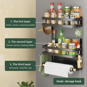 Magnetische Koelkast Organizer met 2-3 Lagen, Keukenopslag e, Verzenden, Nieuw
