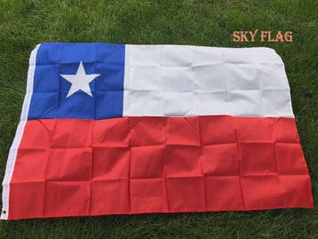Chile Vlag 90x150cm - Polyester Vlaggenbanner met 2 Ophangri, Verzenden, Nieuw