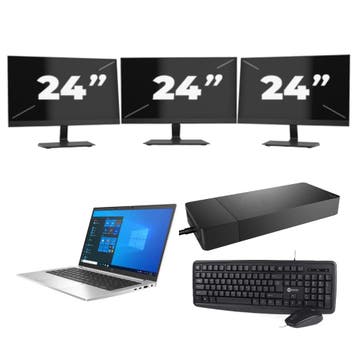 HP EliteBook 830 G8 -   i5-11e 8GB  - 256GB  + 3x 24 inch, Computers en Software, Windows Laptops, Qwerty, Verzenden, 8 GB, 13 inch