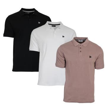 Donnay Donnay Heren - 3-Pack - Polo shirt Noah - Zwart / Wit, Kleding | Heren, Polo's, Verzenden, Nieuw