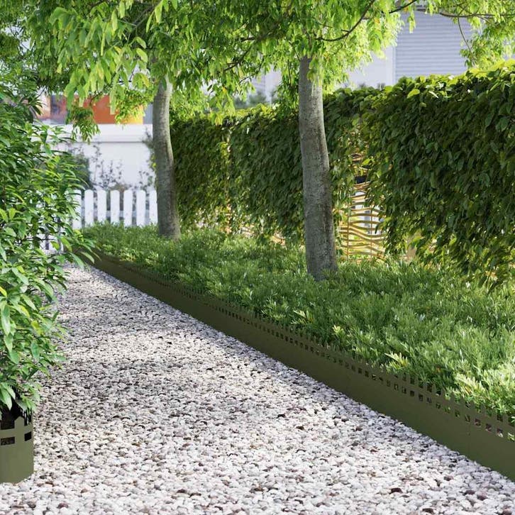 vidaXL Gazonranden 10 pcs Olijf Groen 103 x 0,05 x 22 cm, Tuin en Terras, Overige Tuin en Terras, Nieuw, Verzenden