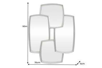Wandspiegel QUADRA 90 cm zilver - 48191, Huis en Inrichting, Woonaccessoires | Spiegels, Ophalen of Verzenden, Nieuw
