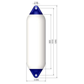 Bieden: Polyform F8 white heavy duty fender 144 x 38 cm, Watersport en Boten, Ophalen of Verzenden, Nieuw