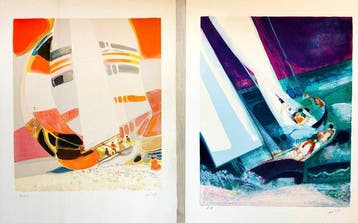 Paul Ambille (1930-2010) - Les voiliers - Lot de 2