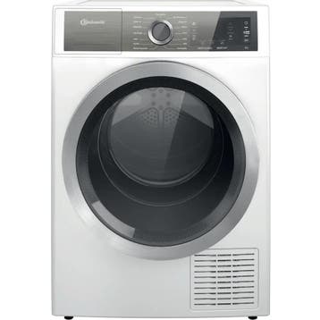 Bauknecht B8D84WBDE - Warmtepompdroger - 8 kg - 62 dB, Ophalen of Verzenden, Zo goed als nieuw, Voorlader, 85 tot 90 cm
