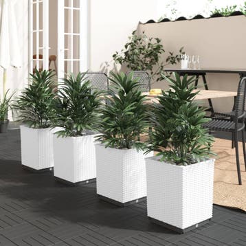 vidaXL Plantenbakken 4 st 30x30x37 cm polypropeen wit, Kunststof, Verzenden, Minder dan 60 cm, Nieuw