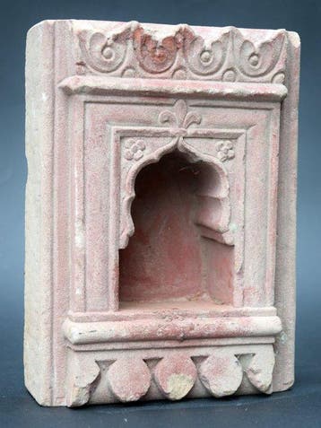 Oude nis voor olielamp - Rajasthan - Steen - India - 19e -