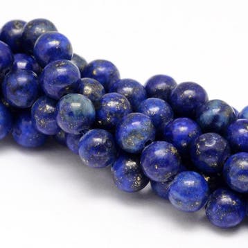 10 x Edelsteen kralen Lapis Lazuli rond 10 mm – gat 1 mm.., Ophalen of Verzenden, Nieuw, Kraal