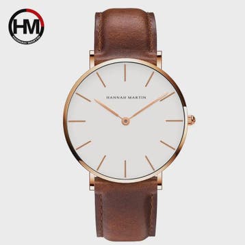 Hannah Martin Herenhorloge - Japan Quartz, Waterdicht, Bruin, Verzenden, Nieuw
