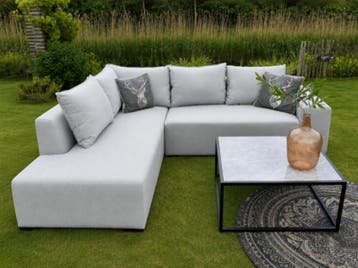 Tuinhoekbank allweather Puglia, light grey, bouwjaar 2026, Tuin en Terras, Tuinsets en Loungesets, Nieuw