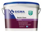 Sigma Resist Clean satin - Wit - 10 liter (Muurverf - Latex), Doe-het-zelf en Verbouw, Verf, Beits en Lak, Wit, Nieuw, Ophalen of Verzenden