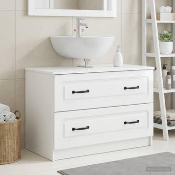 vidaXL Badkamer wastafelkast UTRECHT Hoogglans Wit 82 x 41 x, Verzenden, Nieuw, Wastafelkast