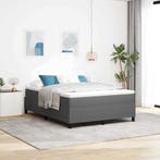 vidaXL Boxspringbed Lichtgrijs en wit. 160 x 200 cm Katoen, Verzenden, Nieuw