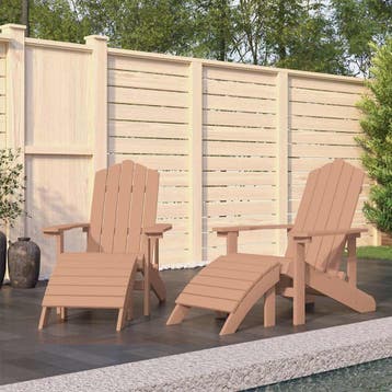 vidaXL Tuinstoelen 2 st Adirondack met voetensteunen HDPE, Verzenden, Nieuw