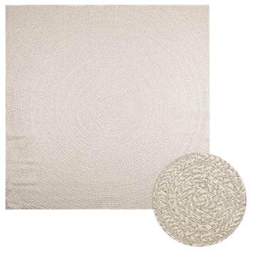 vidaXL Vloerkleed ZIZUR room binnen en buiten 240x240 cm, Verzenden, Nieuw, Crème