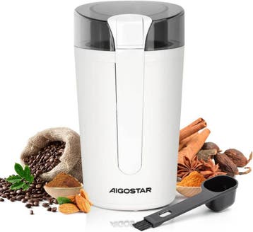 Koffiemolen elektrisch - Koffiemaler - 200W - Wit - Aigostar, Verzenden, Zo goed als nieuw