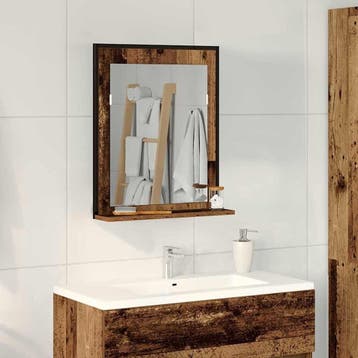 Wandspiegel Rustiek Hout | Tweedekansje | Laatste Stuk!, Huis en Inrichting, Badkamer | Badkamermeubels, Spiegelkast, Nieuw, Minder dan 25 cm