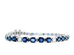 Armband - 14 karaat Witgoud - 14.93ct. tw. Saffier - Diamant, Nieuw
