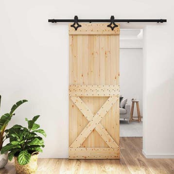 vidaXL Schuifdeur 80 x 210 cm Massief Grenenhout, Verzenden, Nieuw