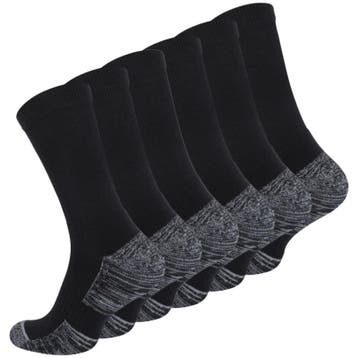 6 Paar - Outdoor Wandelsokken met Extra Demping - Zwart, Verzenden, Nieuw