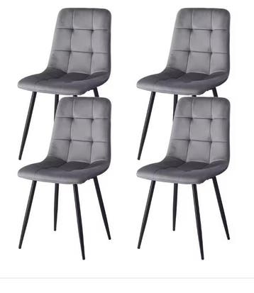 Set van 2 Gestoffeerde Eetkamerstoelen – Corduroy & Metalen, Verzenden, Nieuw