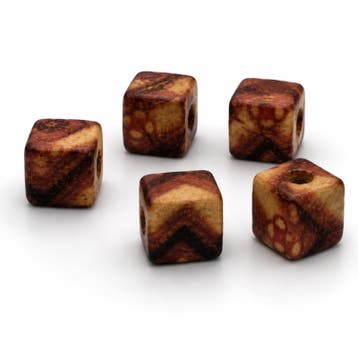 20 x Afrikaanse houten kralen kubus 12 x 12 mm – gat ca..., Ophalen of Verzenden, Nieuw, Kraal