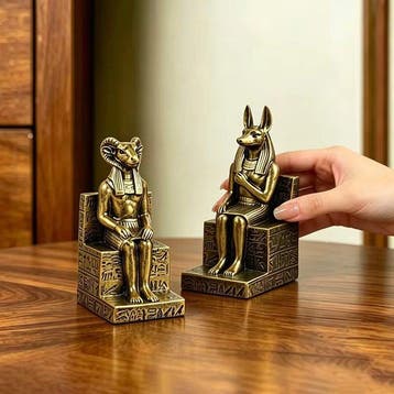 sculptuur, Vintage Egyptian God Anubis Ram Khnum Resin, Antiek en Kunst