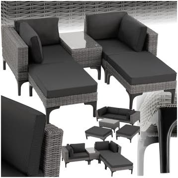 Rotanlounge met aluminium frame Bellaria - grijs, Tuin en Terras, Tuinsets en Loungesets, Verzenden, Nieuw