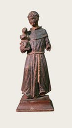Beeld, San Antonio de Padua - 32 cm - Hout, Antiek en Kunst