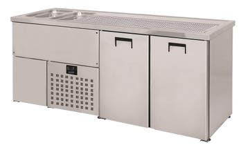 CombiSteel Bierkoeler | RVS | 2 Deuren Rechts + 2 Spoelbakke, Witgoed en Apparatuur, Ophalen of Verzenden, Nieuw