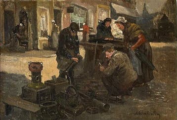 Adriaan Philippus La Riviere (1857-1941) - Markttafereel in