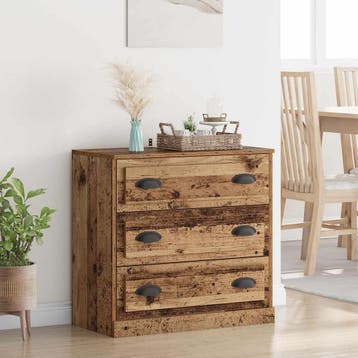 vidaXL Dressoir met lade Oud Hout 70 x 35,5 x 67,5 cm, Verzenden, Nieuw, Overige houtsoorten, Minder dan 50 cm