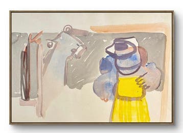 Marcus de Vestele (1941-2024) - Personnage à la robe jaune