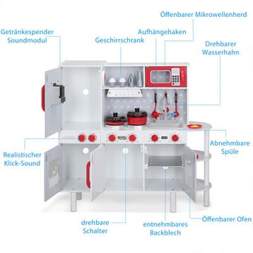 Speelgoedkeuken Hout 91x33x86cm incl Toebehoren (Recreatie), Verzenden, Nieuw