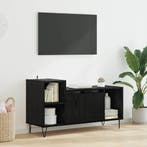 vidaXL TV-kast Zwart Eiken 100 x 35 x 55 cm Bewerkt hout, Huis en Inrichting, Kasten | Televisiemeubels, Minder dan 50 cm, Verzenden