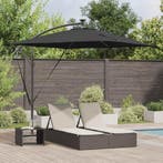 vidaXL Parasol Zwart 249 x 249 x 250 cm Polyester en, Verzenden, Nieuw, 2 tot 3 meter