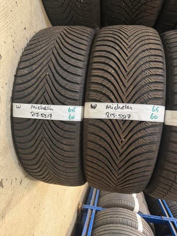 215-55-17 Michelin Winterbanden 6.5mm Incl Montage 215 55 17, Ophalen, 17 inch, Winterbanden, Band(en)