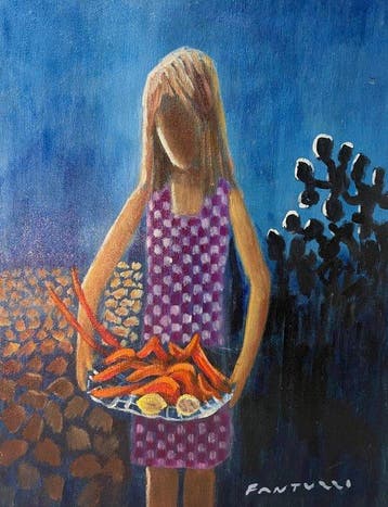 Eliano Fantuzzi (1909–1987) - Ragazza con cesta con aragosta